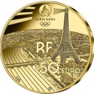 Avers 50 euros JO 2024 Paris Place de la Concorde - - — pièce en or