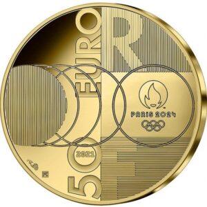Avers 50 euros JO Tokyo 2020 à Paris 2024 - - — pièce en or
