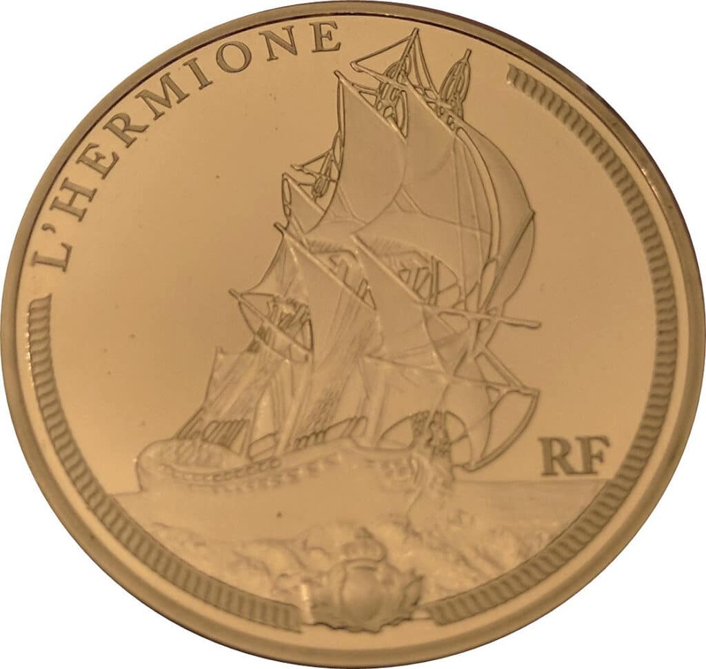 Avers 50 euros L'Hermione or - - France — pièce en or