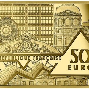 Avers 50 euros La Persistance de la mémoire or - - — pièce en or