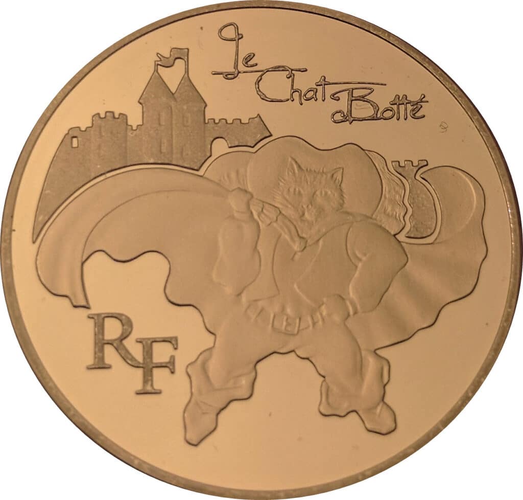 Avers 50 euros Le chat botté - - France — pièce en or