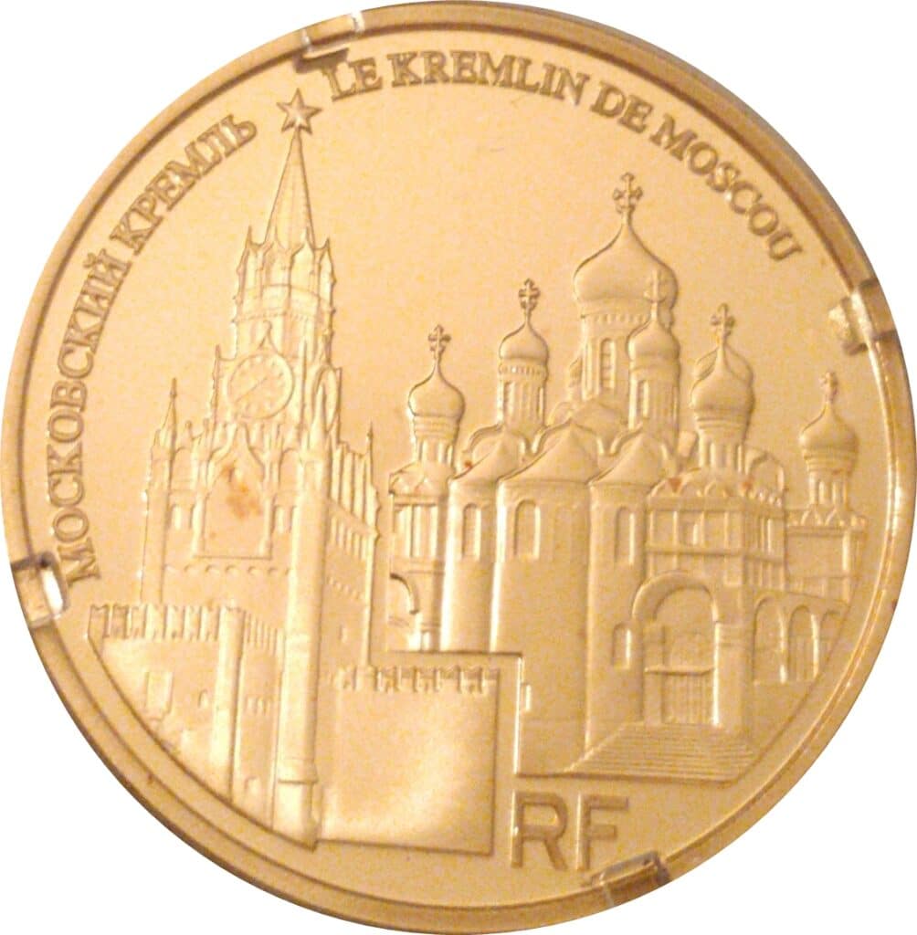 Avers 50 euros Le Kremlin de Moscou or - 2009 - — pièce en or