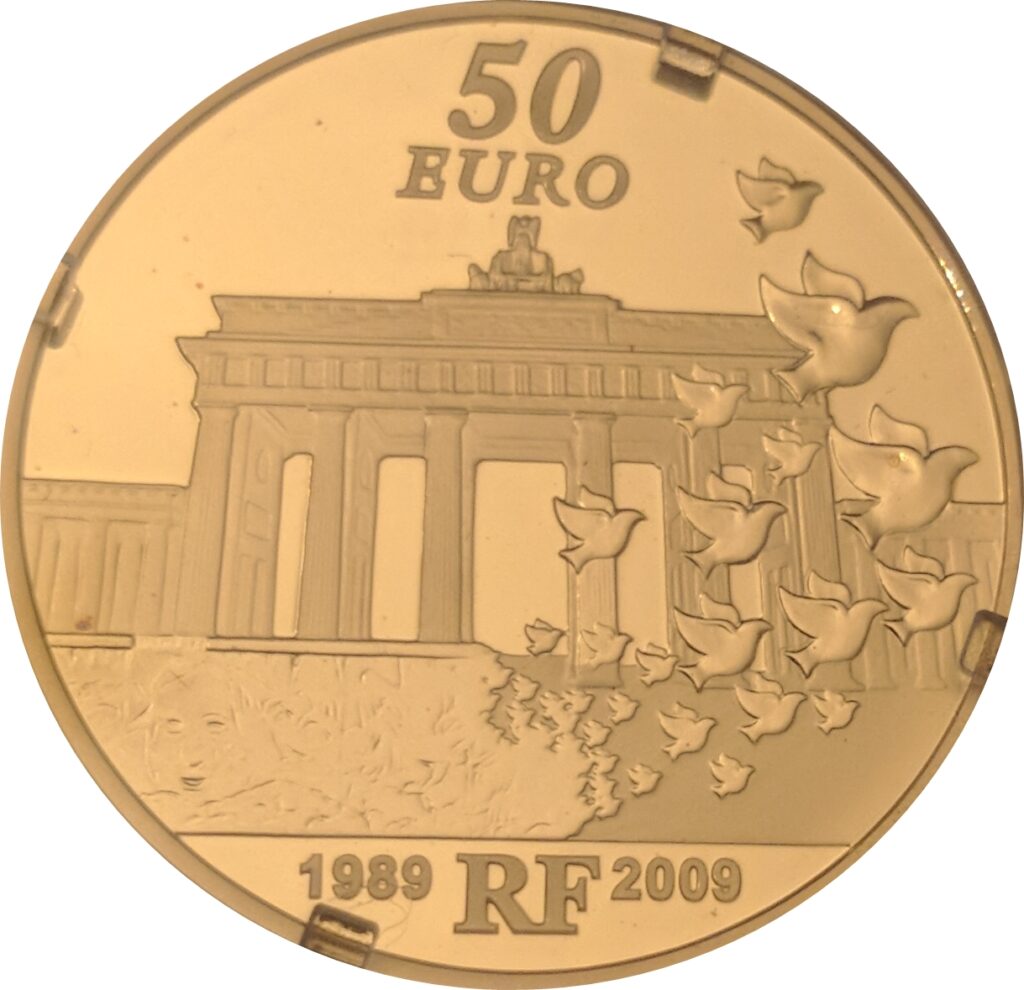 Avers 50 euros Mur de Berlin - - France — pièce en or