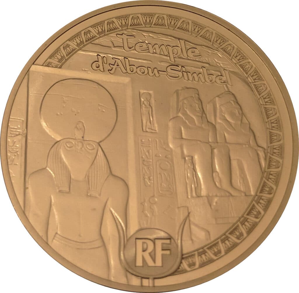 Avers 50 euros Temples d'Abou Simbel or - - France — pièce en or
