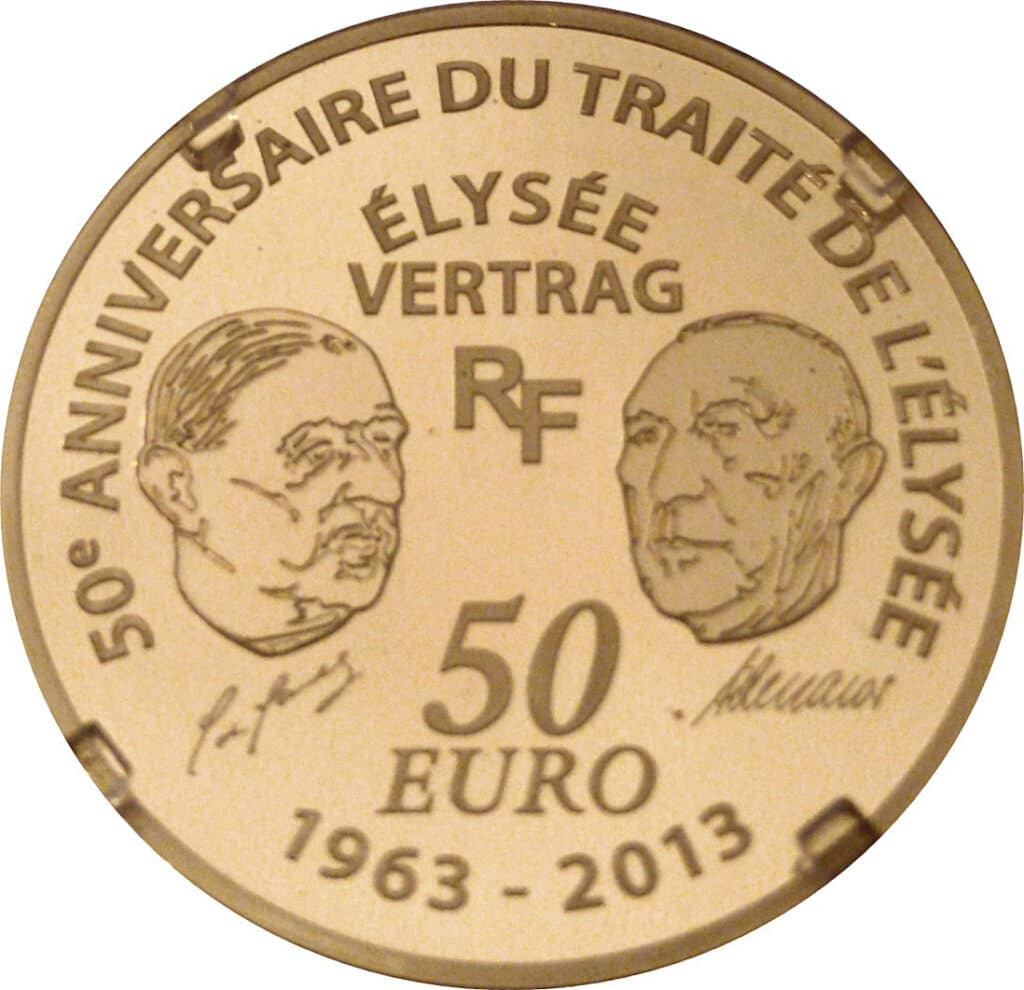 Avers 50 euros Traité de l’Élysée - - France — pièce en or