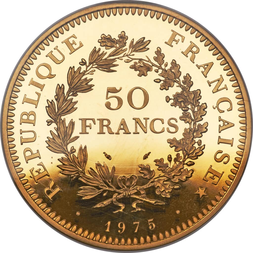 Avers 50 francs Hercule Piéfort or - - France — pièce en or