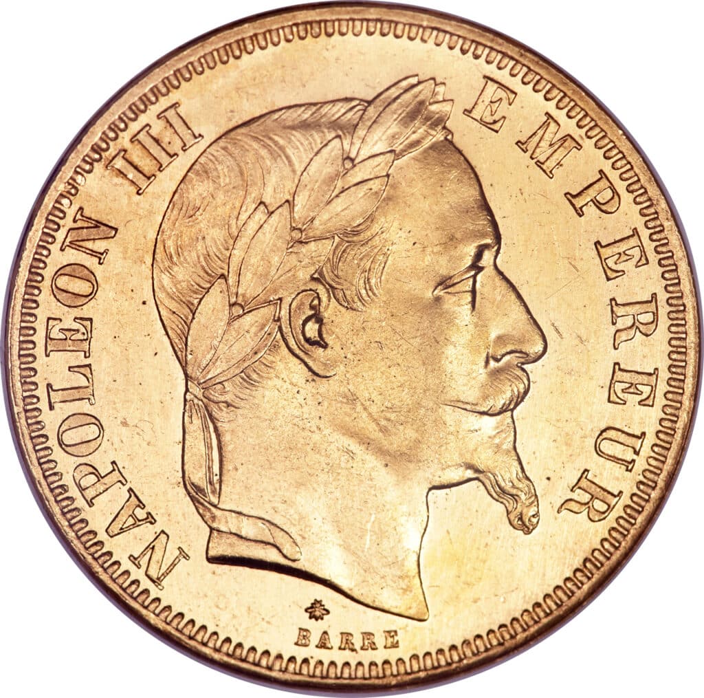 Avers 50 francs Napoléon III Tête Laurée - - France — pièce en or
