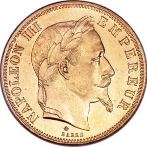 Avers 50 francs Napoléon III Tête Laurée - - France — pièce en or