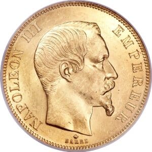 Avers 50 francs Napoléon III Tête nue - - France — pièce en or