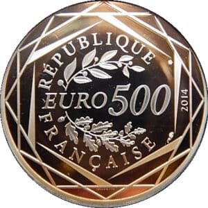 Avers 500 euros La République 2e type - 2014 - — pièce en or