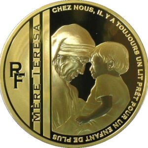 Avers 500 euros Mère Teresa - - — pièce en or