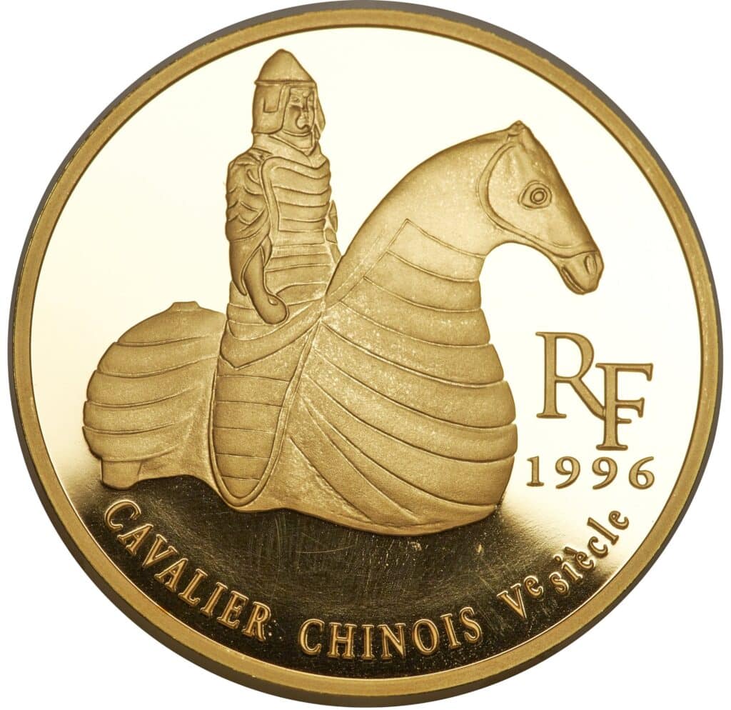 Avers 500 Francs / 75 Euro Chinese Horseman - - France — pièce en or