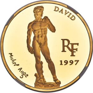 Avers 500 Francs / 75 Euro Michelangelo - David - - France — pièce en or