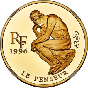 Avers 500 francs / 75 euro Rodin - Le Penseur - - France — pièce en or