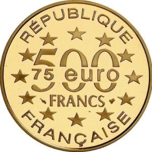 Avers 500 francs / 75 euros cathédrale Saint-Nicolas, Helsinki - - France — pièce en or