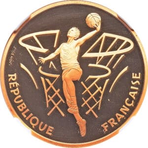 Avers 500 francs centenaire du basket-ball - - France — pièce en or