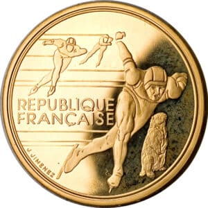 Avers 500 francs JO 1992 Patinage de vitesse - - France — pièce en or