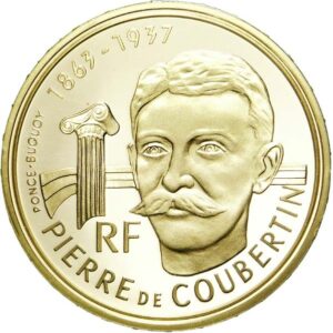 Avers 500 francs JO 1992 Pierre de Coubertin - - France — pièce en or