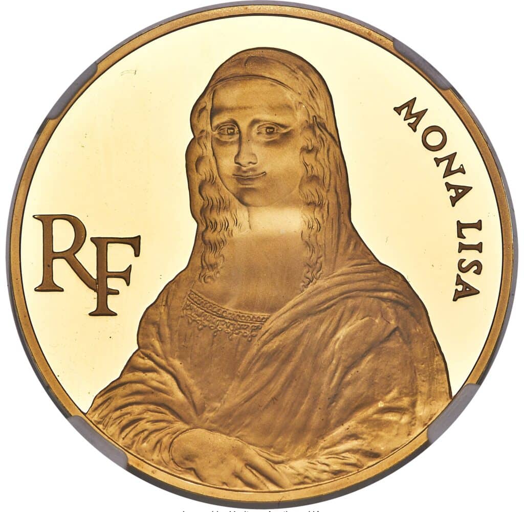 Avers 500 francs Mona Lisa petit module - - France — pièce en or