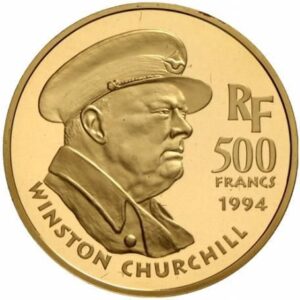 Avers 500 francs Winston Churchill - - France — pièce en or