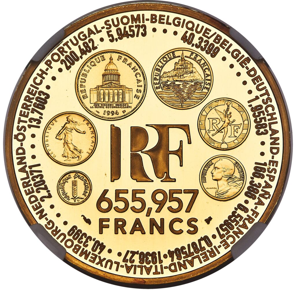 Avers 655.957 Francs Europa - - France — pièce en or