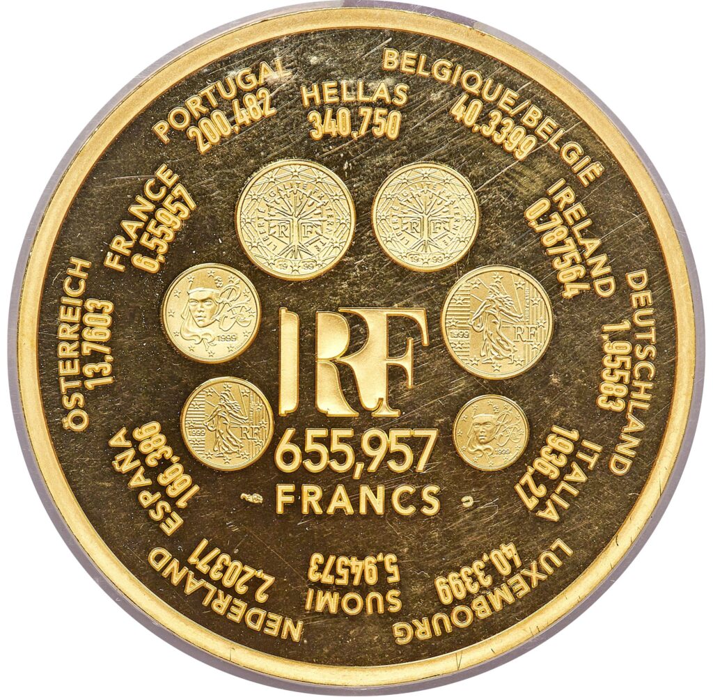 Avers 655,957 francs Europa grand module - - France — pièce en or