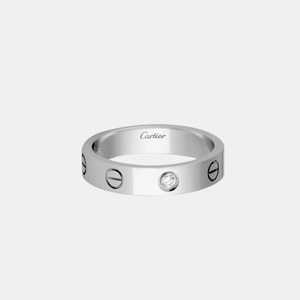 Alliance Love Cartier en or gris, 1 diamant largeur 4 mm