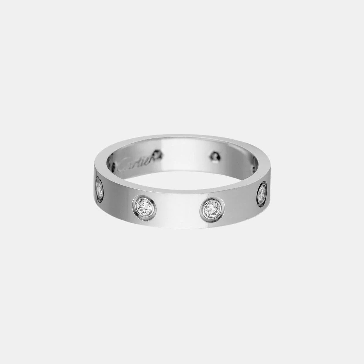Alliance Love Cartier en or gris, 8 diamants