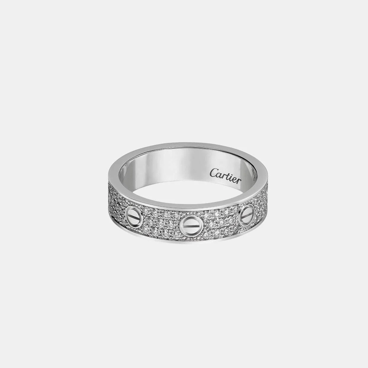 Alliance Love Cartier en or gris, 88 diamants pavé