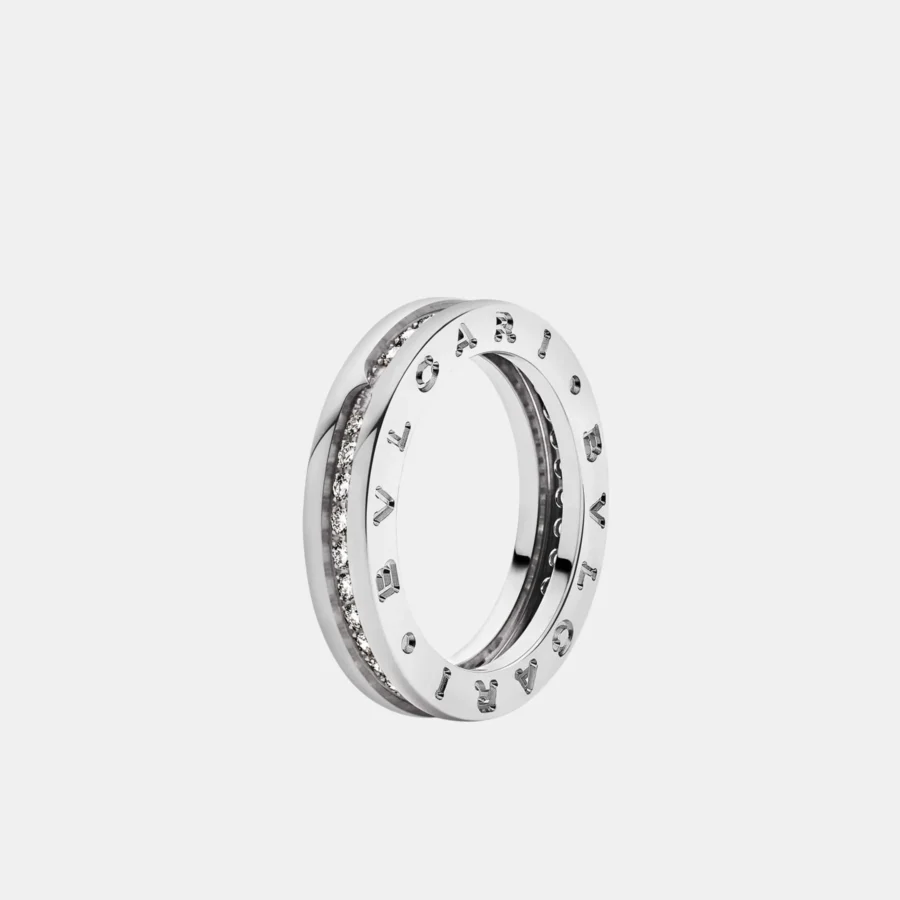 Bague B.Zero1 Bulgari en or blanc, diamant 0.4ct