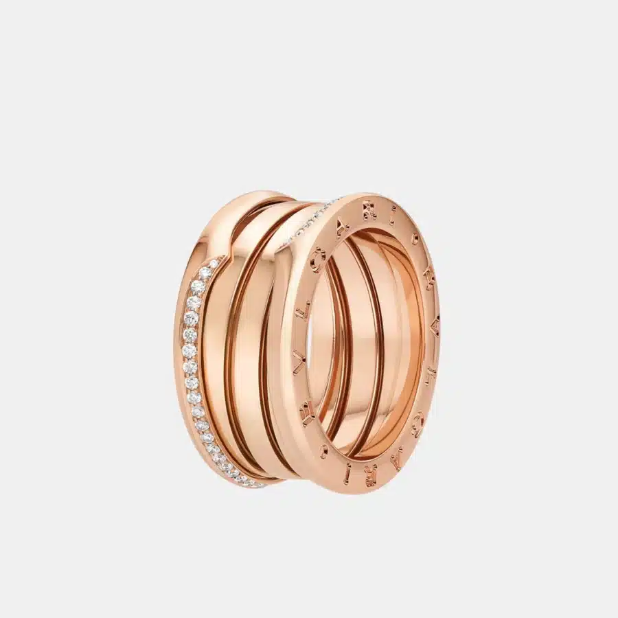 Bague B.Zero1 Bulgari en or rose, diamant 0.21ct — photographie du modèle, cote d’occasion GOLDMARKET