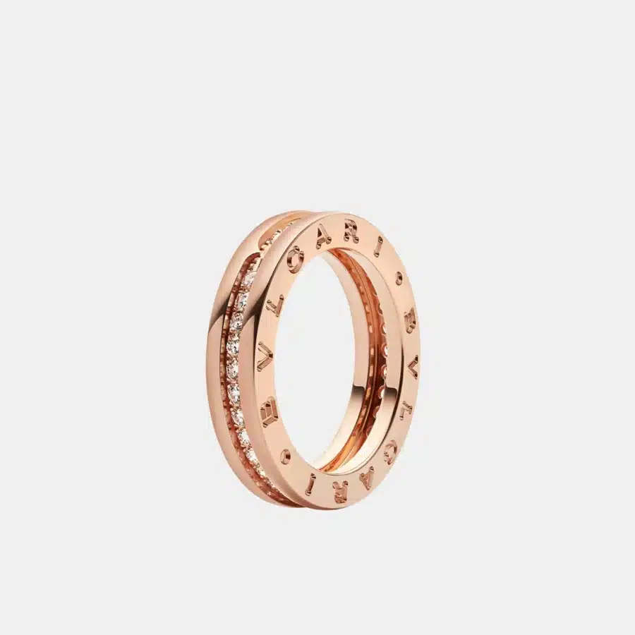 Bague B.Zero1 Bulgari en or rose, diamant 0.4ct — photographie du modèle, cote d’occasion GOLDMARKET