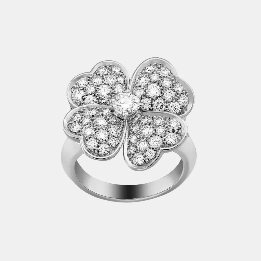 Bague Cosmos Van Cleef & Arpels en or blanc, diamant 0.29ct