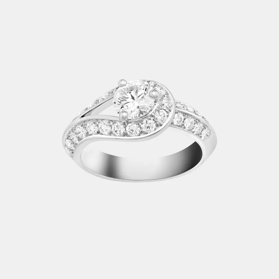 Bague Couture Van Cleef & Arpels en platine, diamant 0.7ct