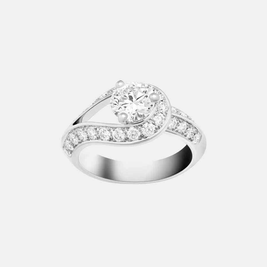 Bague Couture Van Cleef & Arpels en platine, diamant 1ct