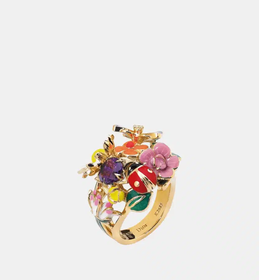 Bague Diorette Dior en or jaune, diamant 0.04 ct