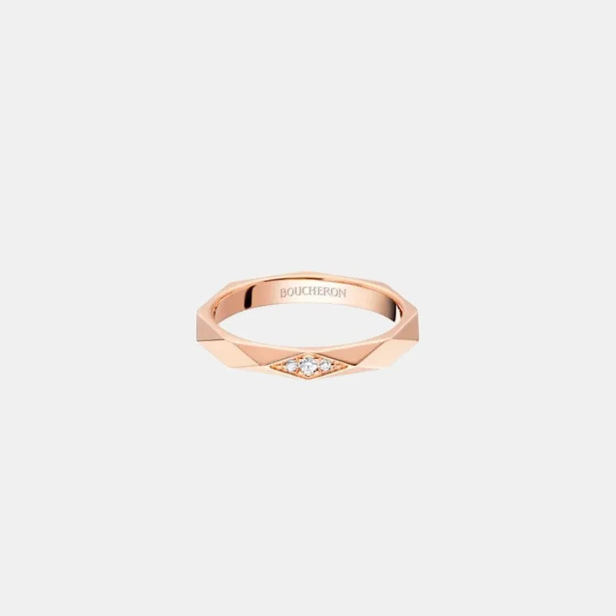 Bague Facette Boucheron en or rose, diamant 0.02ct