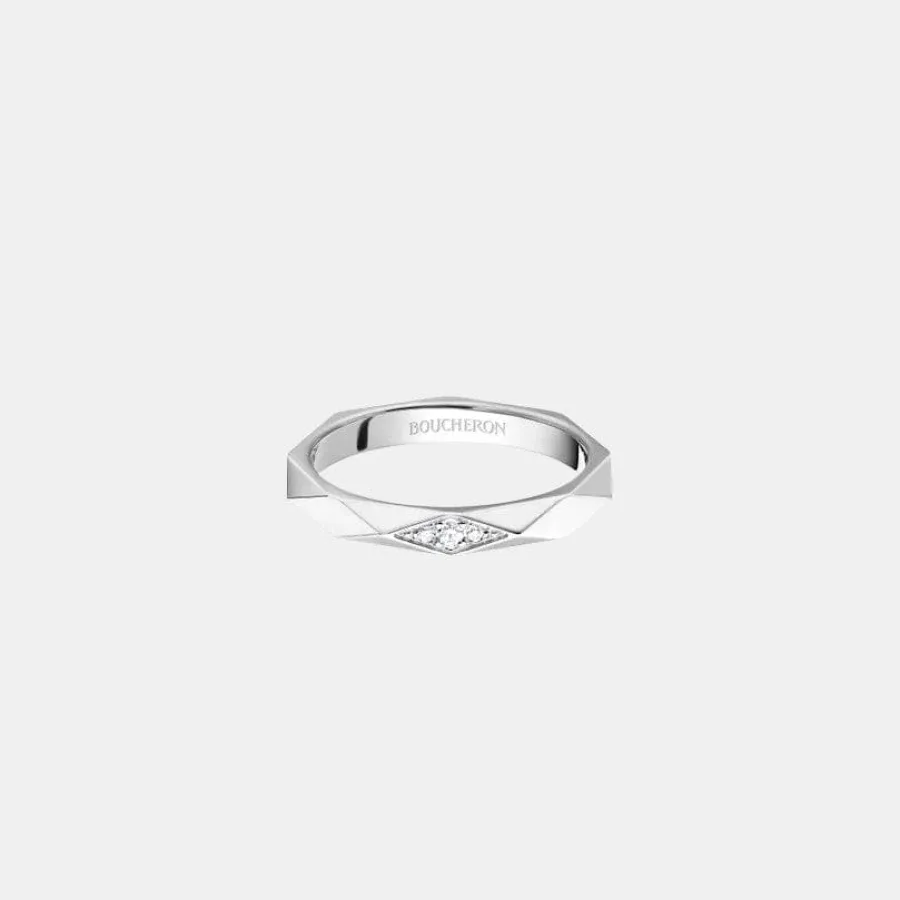 Bague Facette Boucheron en platine, diamant 0.02ct
