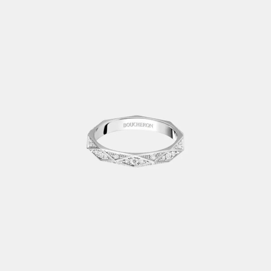 Bague Facette Boucheron en platine, diamant