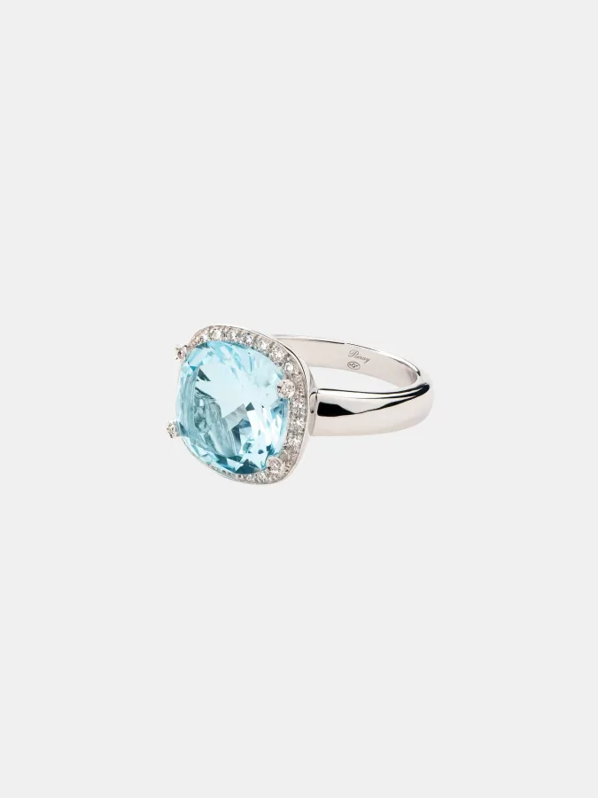 Bague Filles Antik Poiray en or blanc, topaze 8.35ct