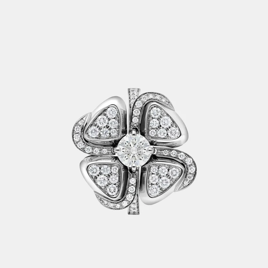 Bague Fiorever Bulgari en or blanc, diamant 0.99ct