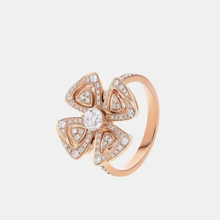 Bague Fiorever Bulgari en or rose, diamant 0.64ct