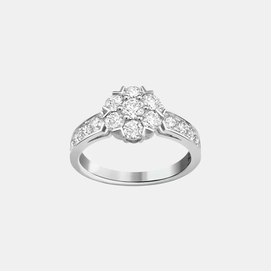 Collier Fleurette Van Cleef & Arpels en or blanc, bijou d’occasion en très bon état