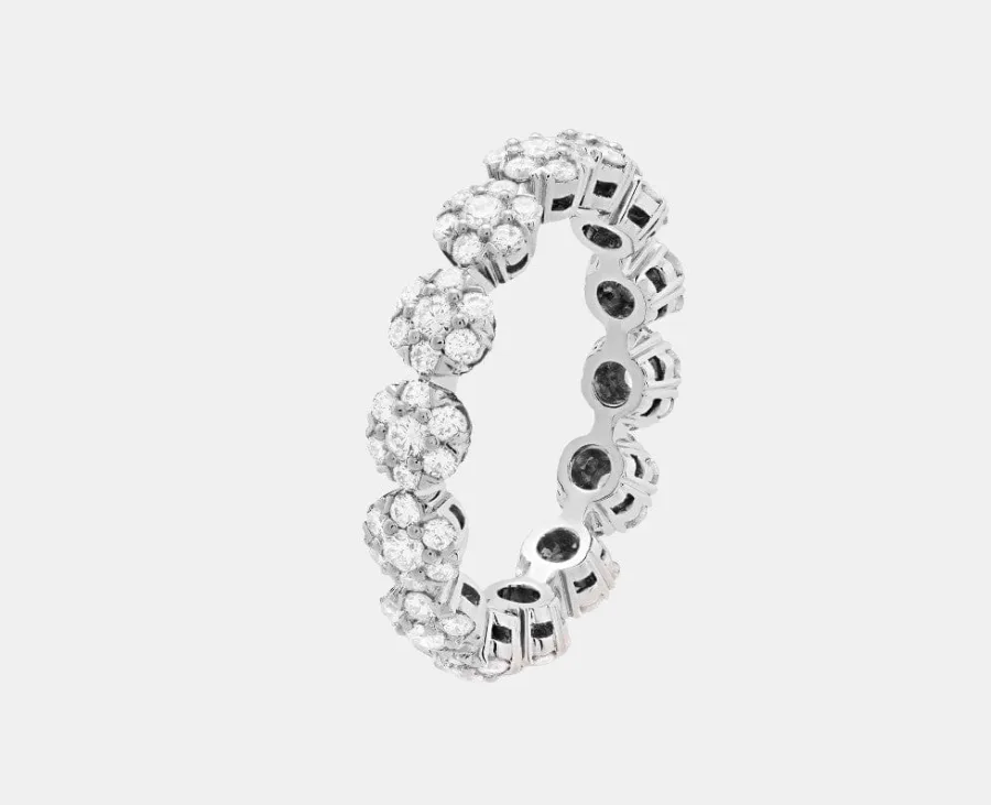 Bague Fleurette Van Cleef & Arpels en platine, diamant 1.36ct