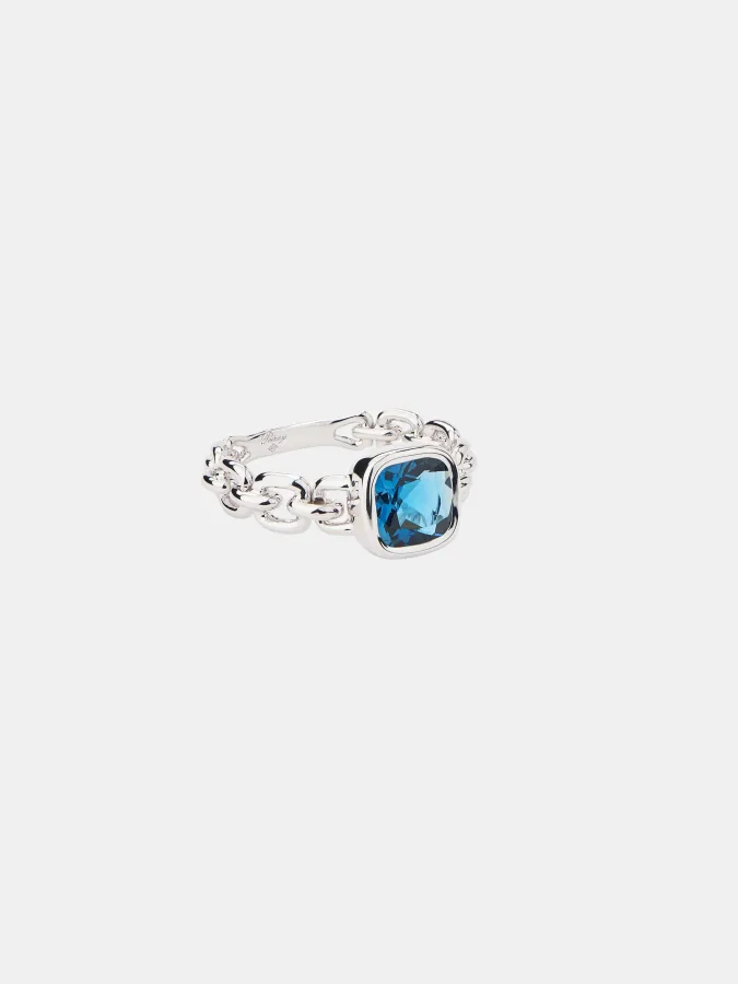 Bague Indrani Poiray en or blanc, topaze 1.3ct — photographie du modèle, cote d’occasion GOLDMARKET