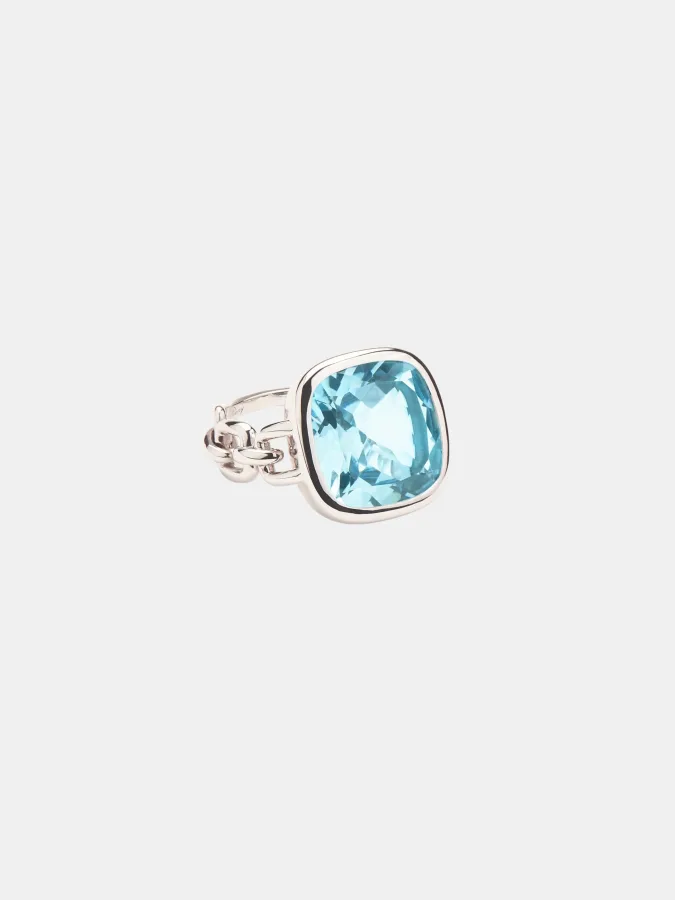 Bague Indrani Poiray en or blanc, topaze 8.7ct
