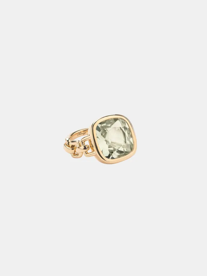 Bague Indrani Poiray en or jaune, prasiolite 8.7ct
