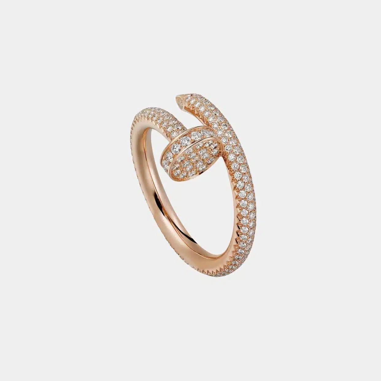 Bague Juste un Clou Cartier en or rose, 241 diamants pavé — photographie du modèle, cote d’occasion GOLDMARKET