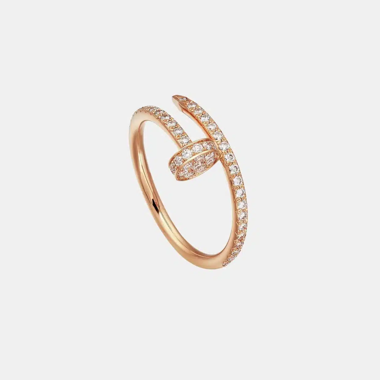 Bague Juste un Clou Cartier en or rose, 53 diamants pavé — photographie du modèle, cote d’occasion GOLDMARKET