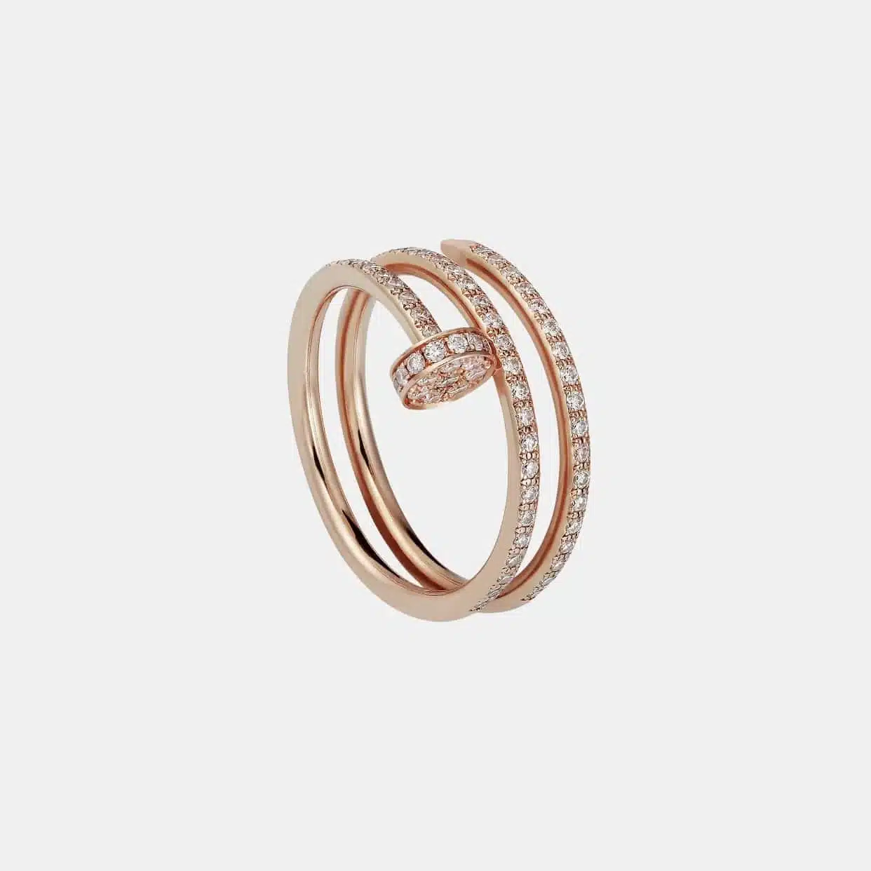 Bague Juste un Clou Cartier en or rose, 77 diamants pavé — photographie du modèle, cote d’occasion GOLDMARKET
